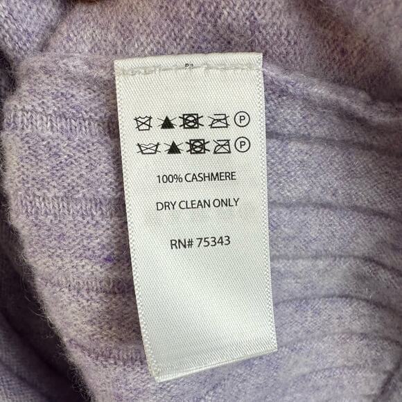 Adrienne Vittadini Purple Ribbed Pleated Sweater 100% 2 ply Cashmere M Medium - Picture 5 of 8